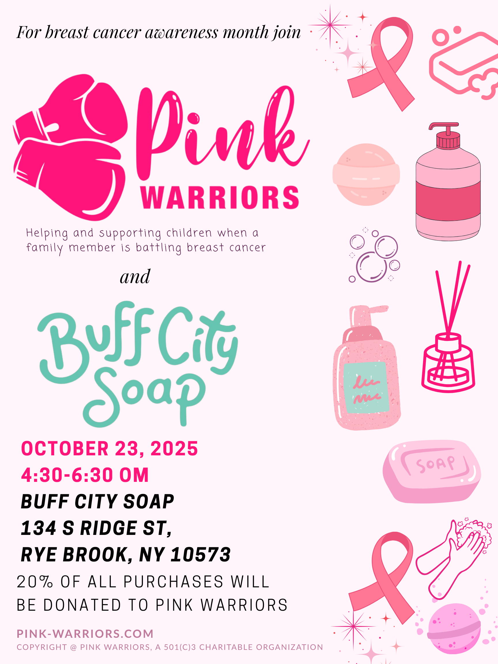 Buff City Soap Fundraiser Event - Supporting Pink Warriors