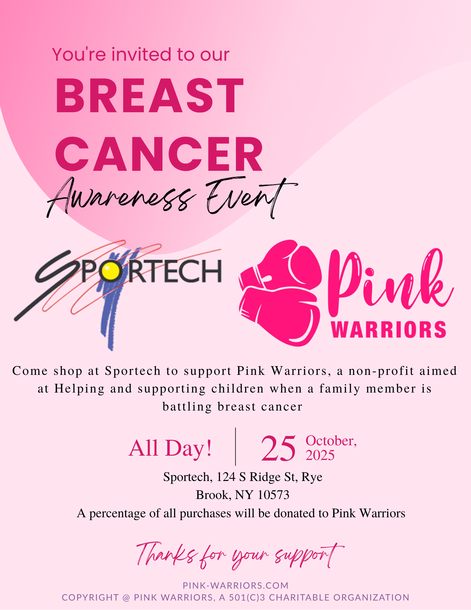 Sportech Partners with Pink Warriors - Fitness Meets Breast Cancer Awareness
