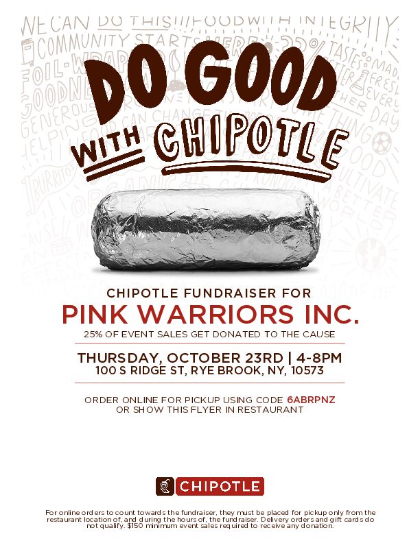 Chipotle Fundraiser Night - Supporting Pink Warriors